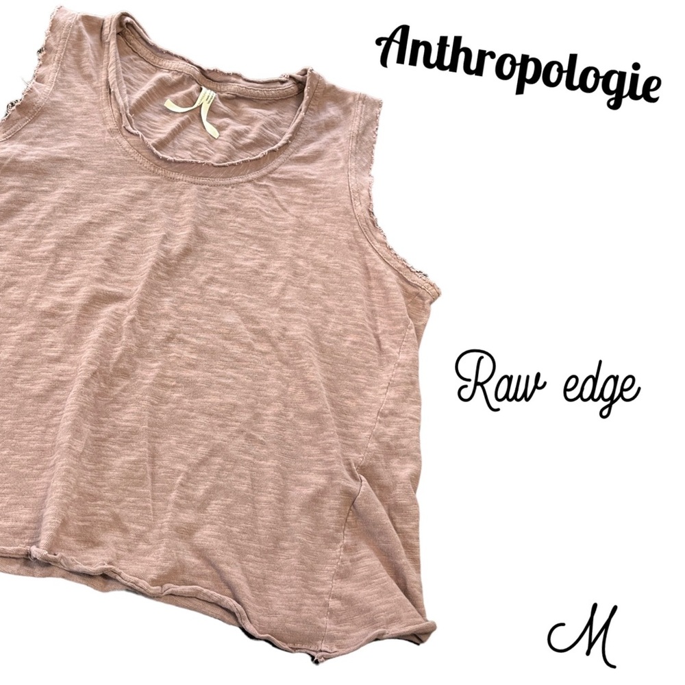 Anthropologie Women's  Raw Edge Cotton Mauve Sleeveless Top size M
